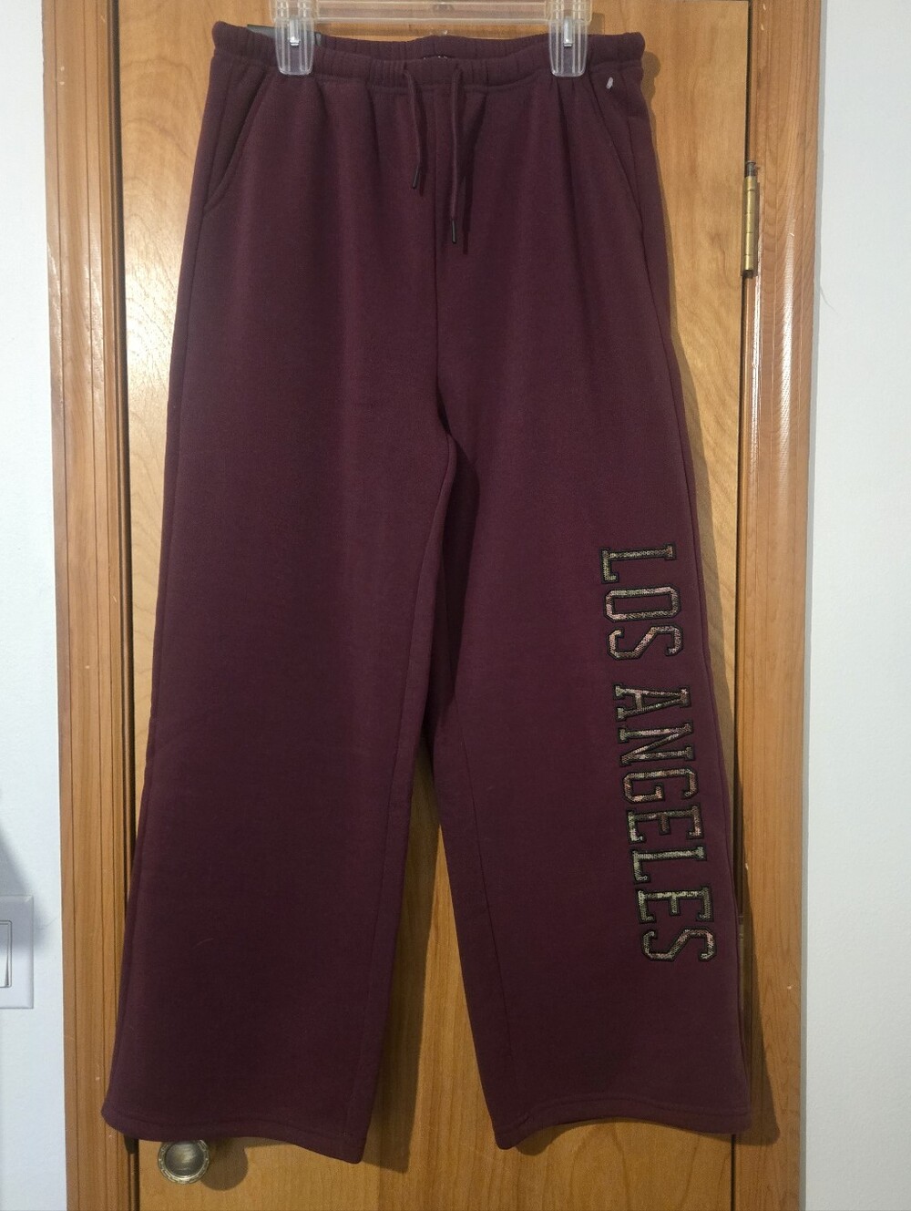 Angel Cult Burgundy Fleece Lounge Pants/Sweatpants Size XL Brand New